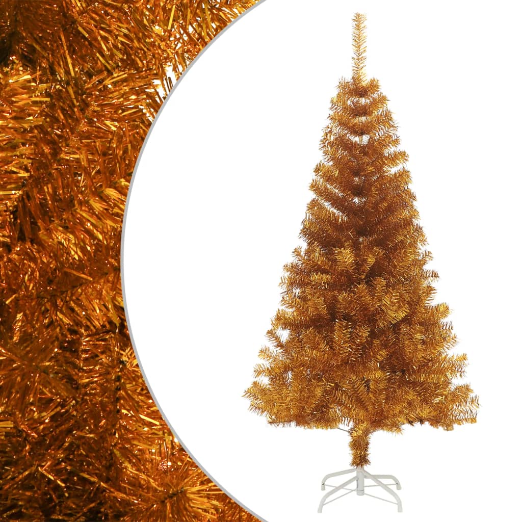 Artificial Christmas Tree with Stand Gold 150 cm PET