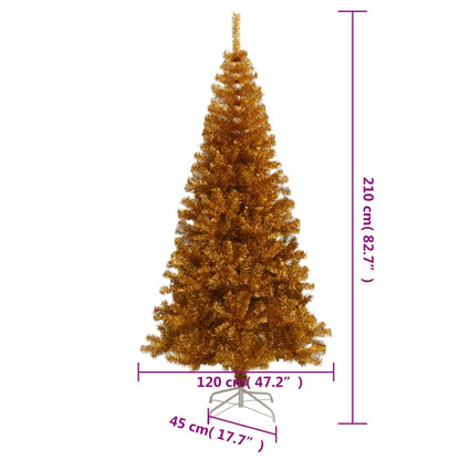 Artificial Christmas Tree with Stand Gold 210 cm PET