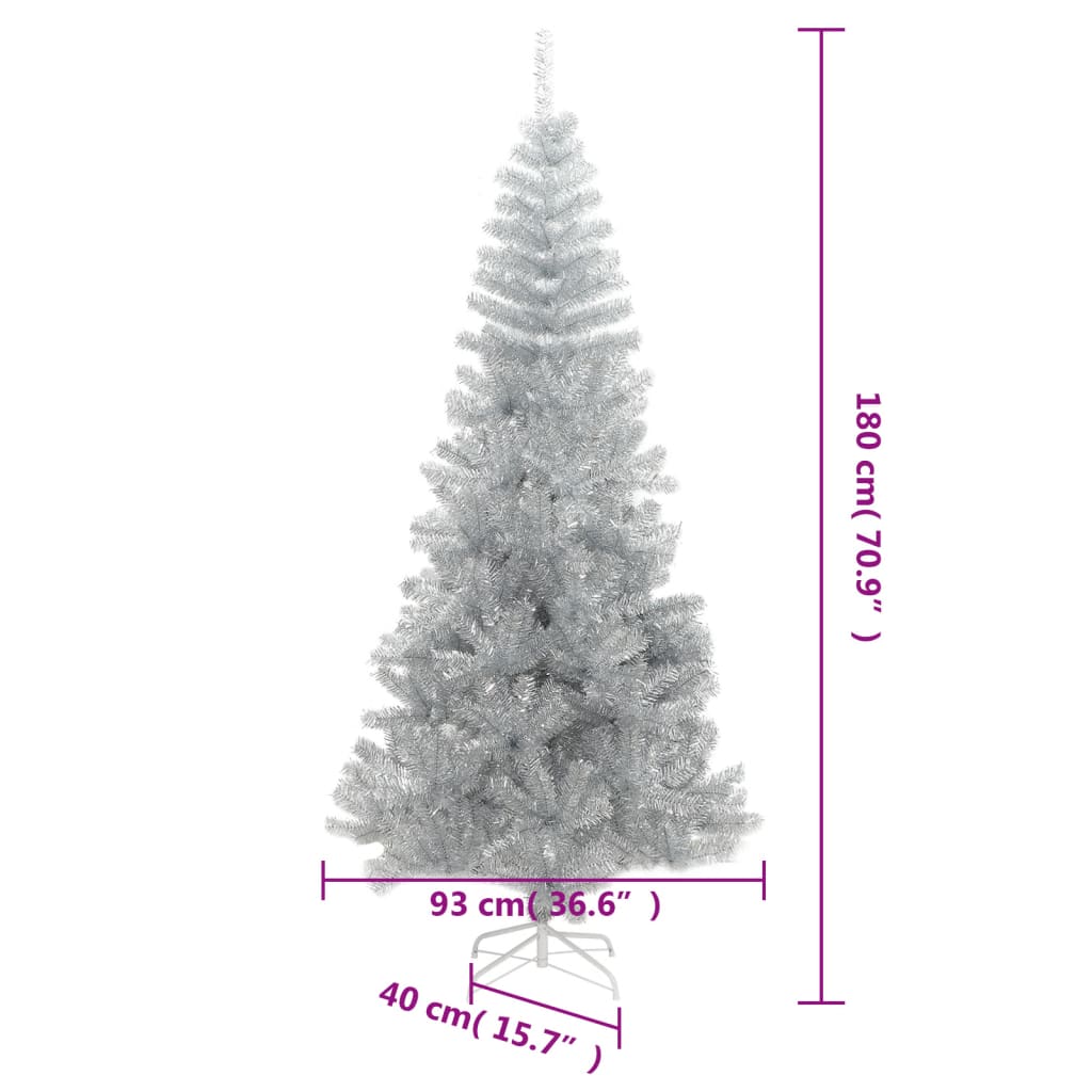 Artificial Christmas Tree with Stand Silver 180 cm PET