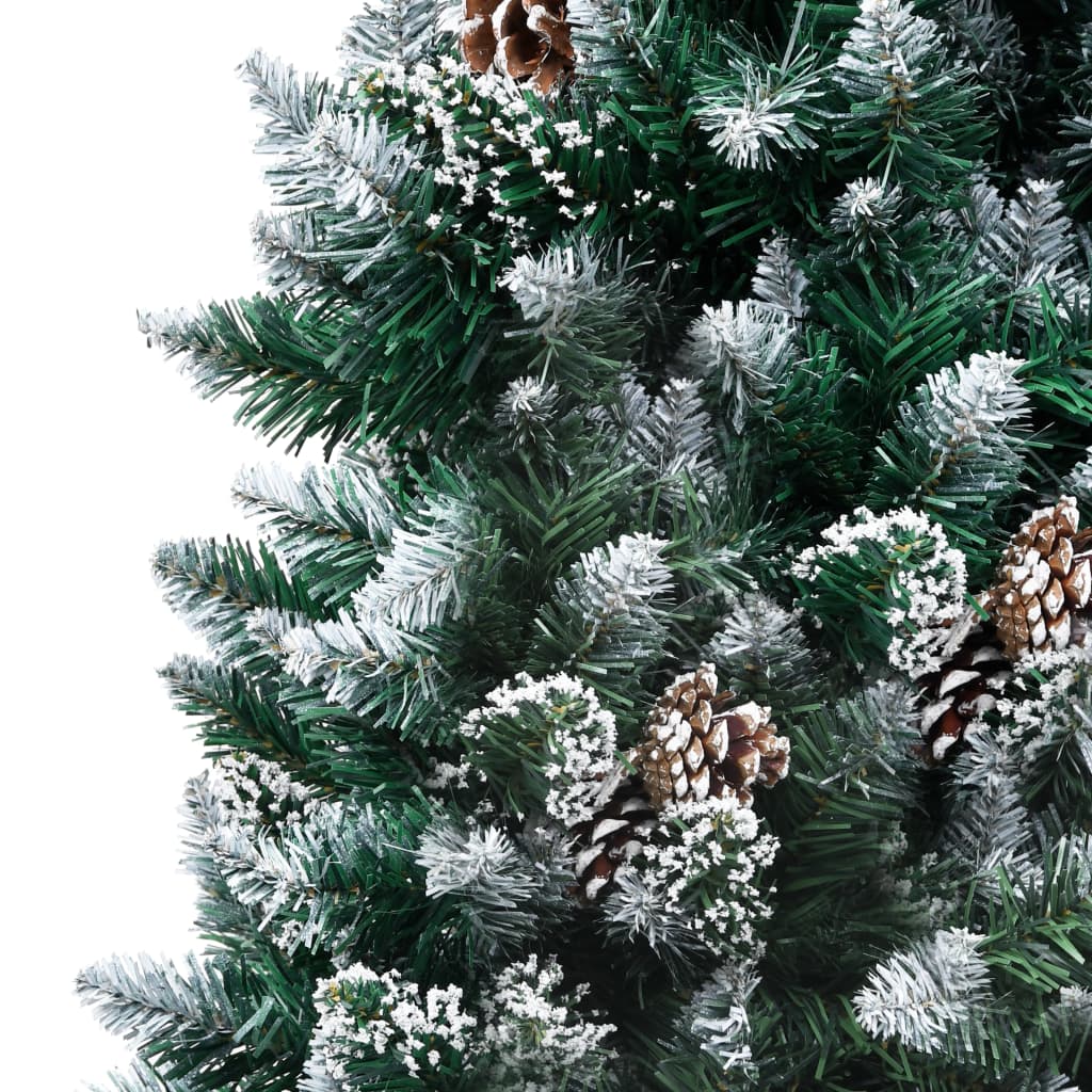 Artificial Christmas Tree with Pine Cones and White Snow 180 cm