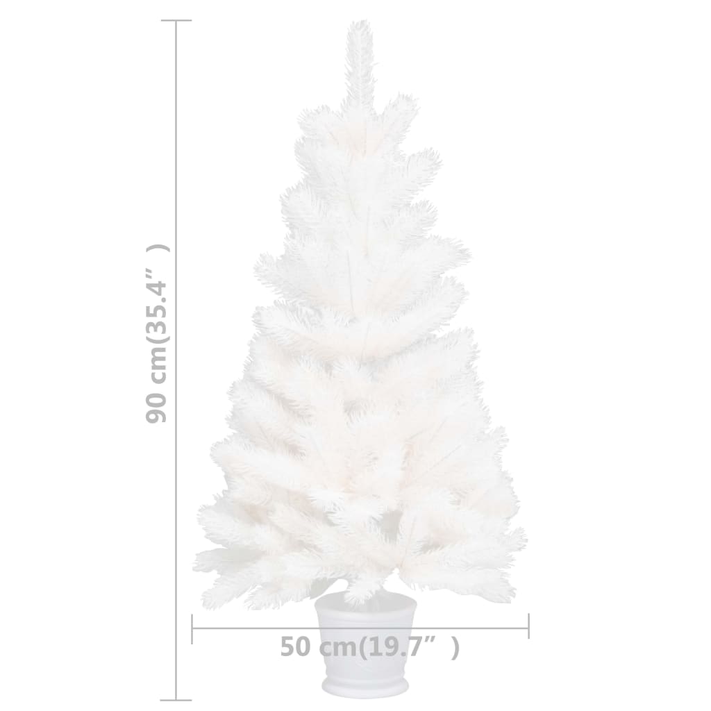 Artificial Christmas Tree Lifelike Needles White 90 cm