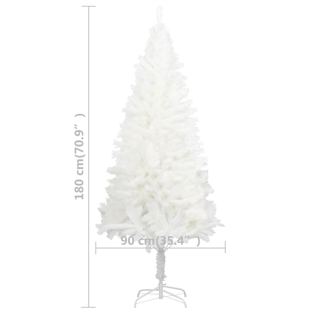 Artificial Christmas Tree Lifelike Needles White 180 cm