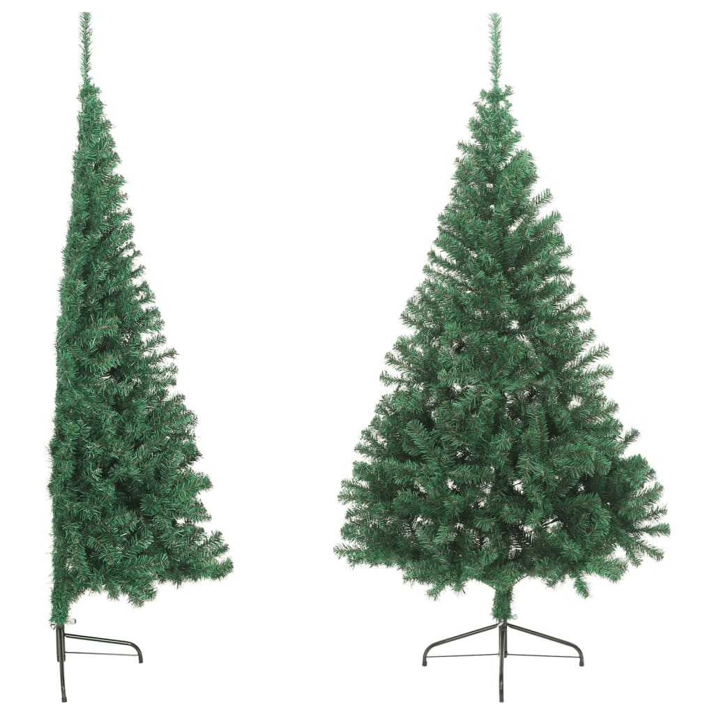 Artificial Half Christmas Tree with Stand Green 210 cm PVC