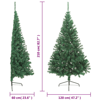 Artificial Half Christmas Tree with Stand Green 210 cm PVC