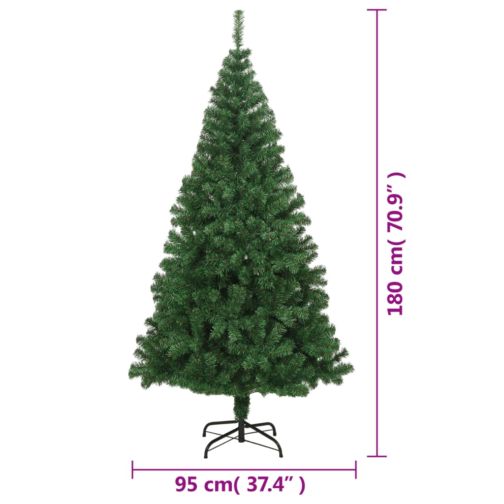 Artificial Christmas Tree with Thick Branches Green 180 cm PVC