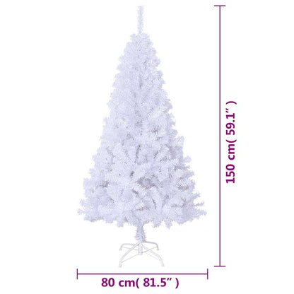 Artificial Christmas Tree with Thick Branches White 150 cm PVC