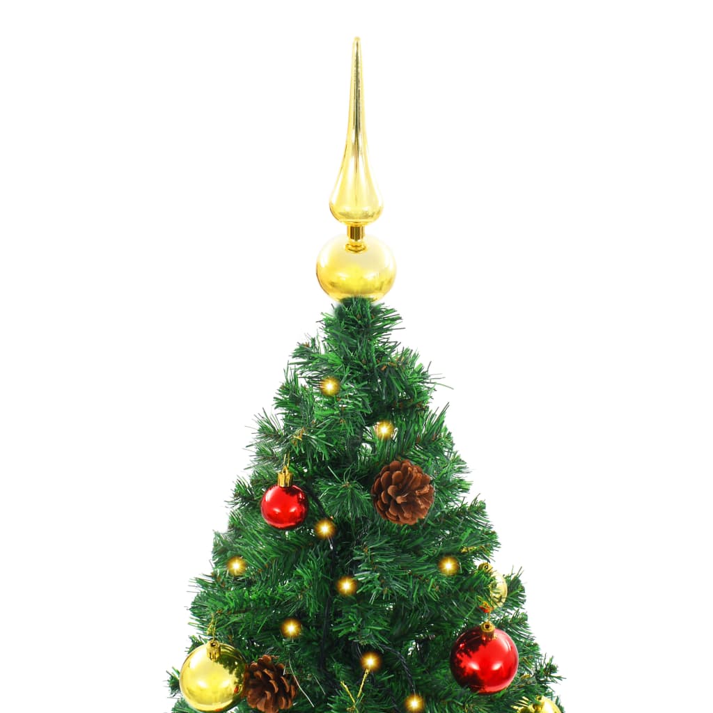 Artificial Pre-lit Christmas Tree with Baubles Green 150 cm