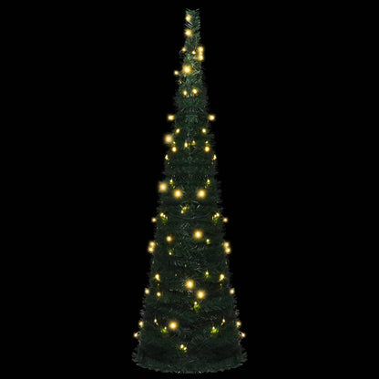 Pop-up String Artificial Pre-lit Christmas Tree Green 150 cm