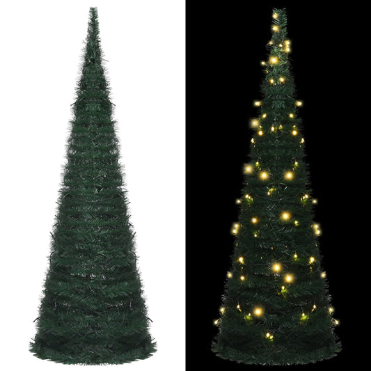 Pop-up String Artificial Pre-lit Christmas Tree Green 180 cm