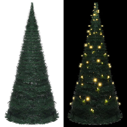 Pop-up String Artificial Pre-lit Christmas Tree Green 210 cm