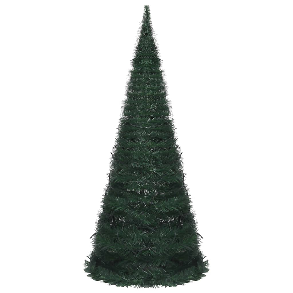 Pop-up String Artificial Pre-lit Christmas Tree Green 210 cm