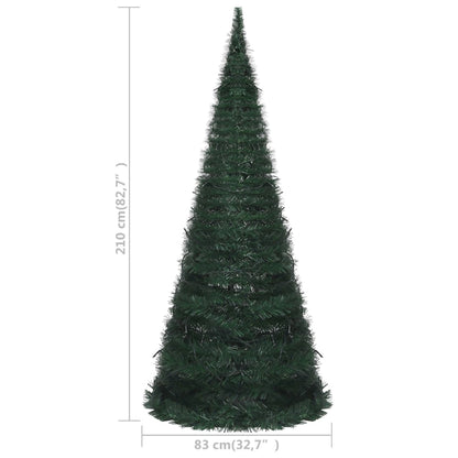 Pop-up String Artificial Pre-lit Christmas Tree Green 210 cm