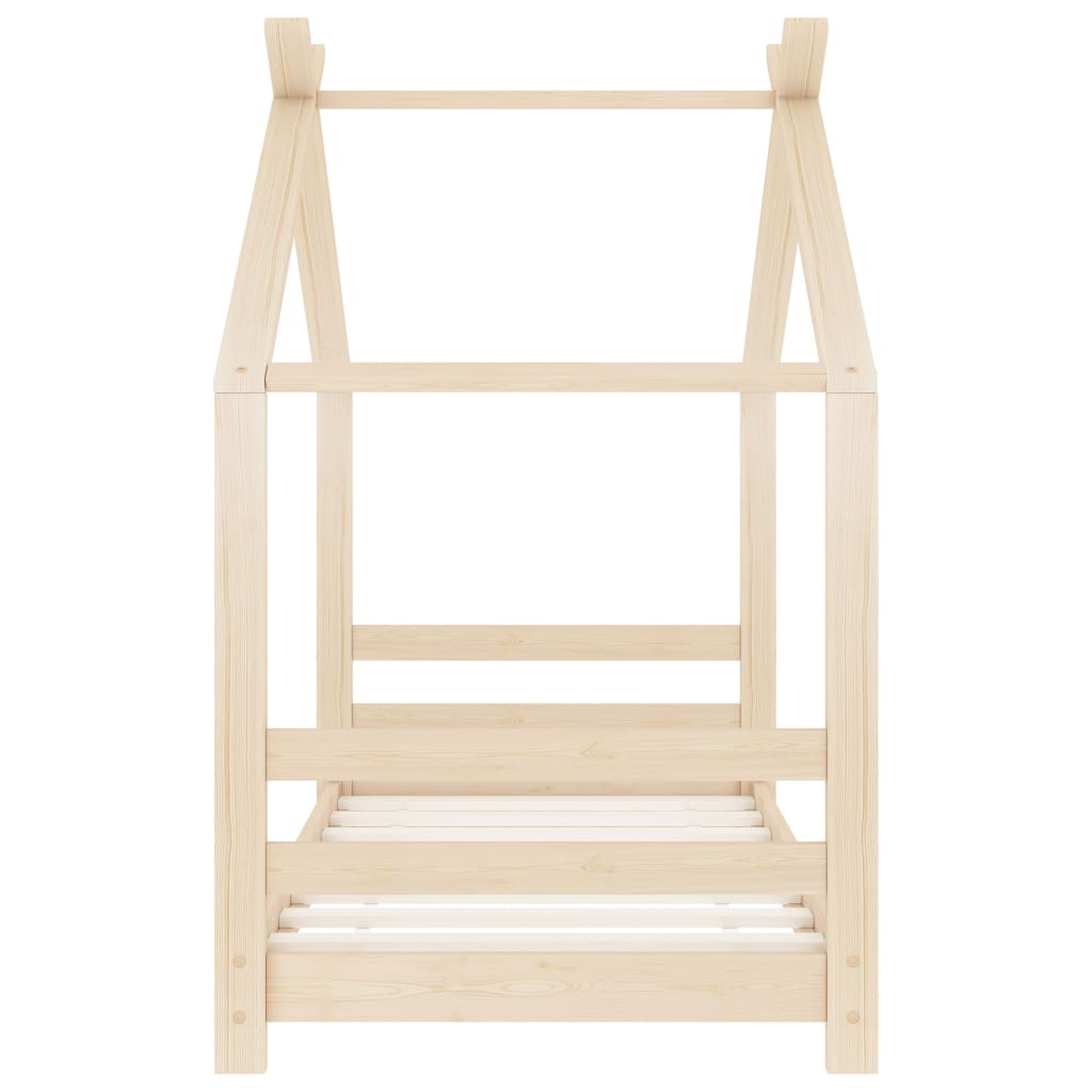 Kids Bed Frame Solid Pine Wood 70x140 cm