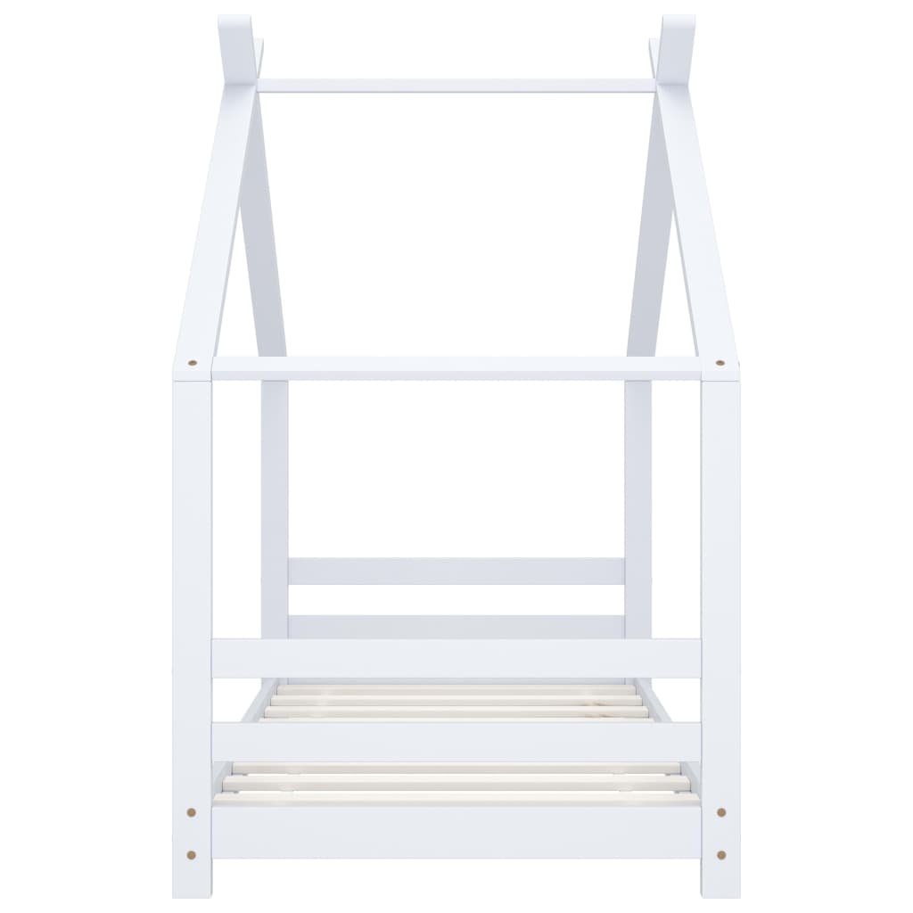 Kids Bed Frame White Solid Pine Wood 80x160 cm