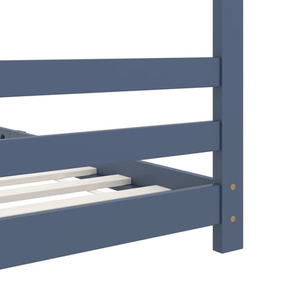 Kids Bed Frame Grey Solid Pine Wood 90x200 cm