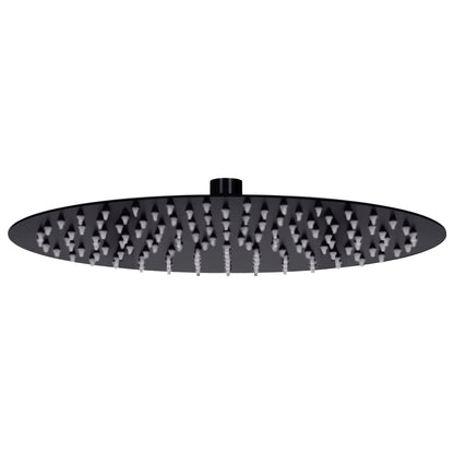 Rain Shower Head Stainless Steel 30 cm Round Black