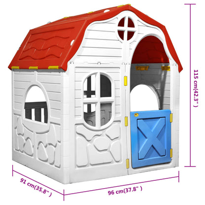 Kids Foldable Playhouse with Working Door and Windows