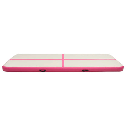 Inflatable Gymnastics Mat with Pump 400x100x15 cm PVC Pink