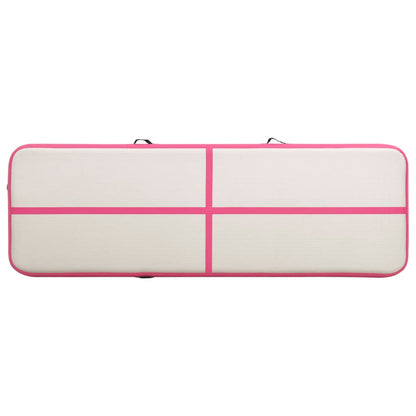 Inflatable Gymnastics Mat with Pump 400x100x15 cm PVC Pink