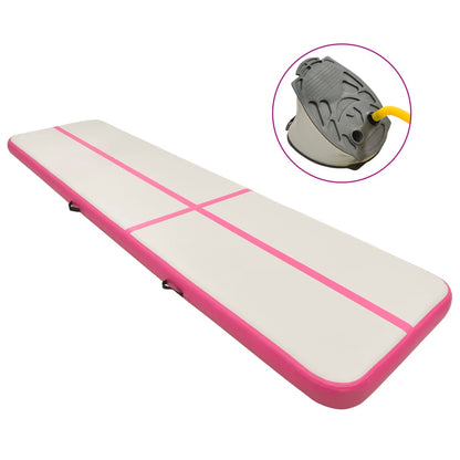 Inflatable Gymnastics Mat with Pump 800x100x15 cm PVC Pink