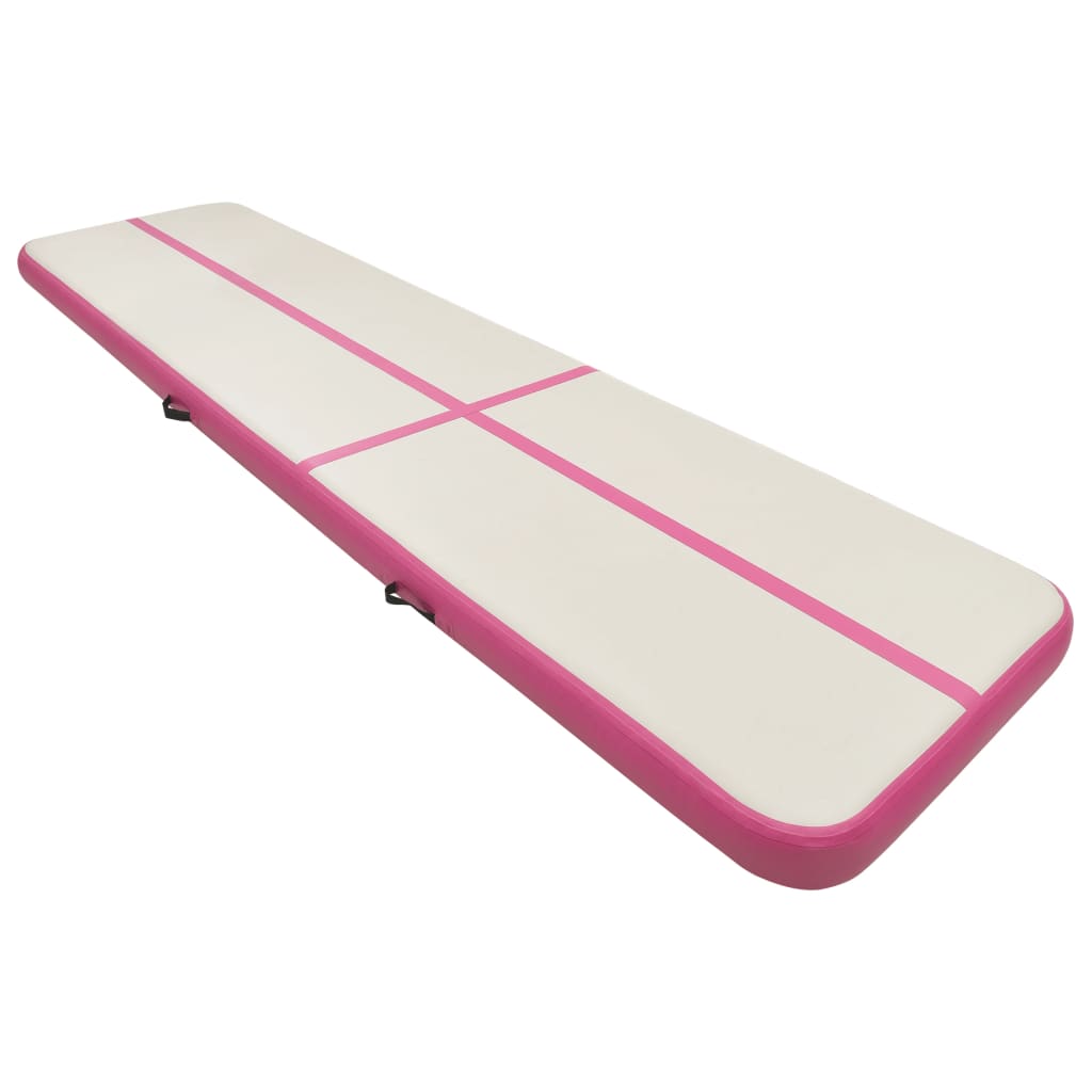 Inflatable Gymnastics Mat with Pump 600x100x20 cm PVC Pink