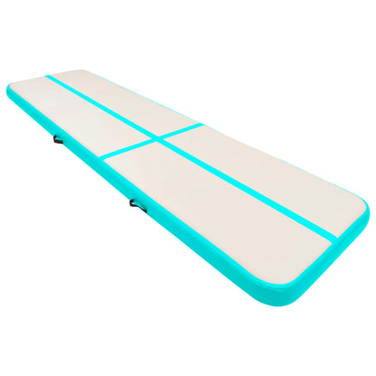 Inflatable Gymnastics Mat with Pump 700x100x20 cm PVC Green