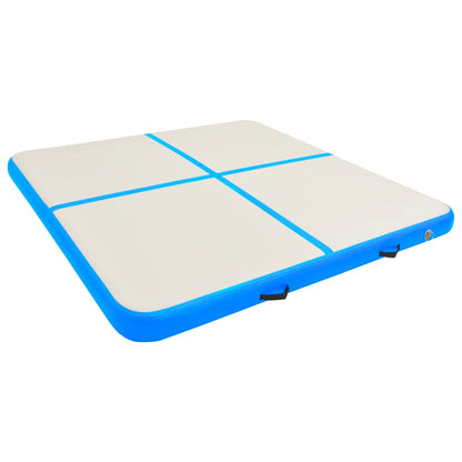 Inflatable Gymnastics Mat with Pump 200x200x20 cm PVC Blue