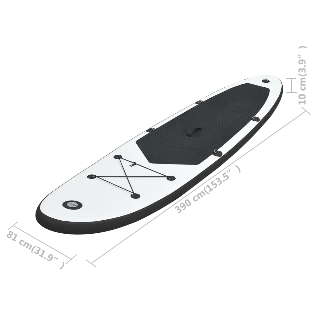 Inflatable Stand Up Paddle Board Set Black and White