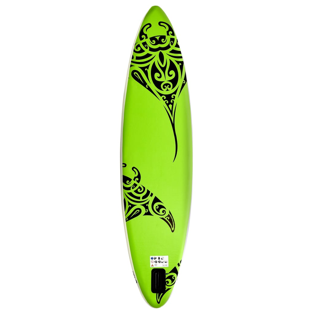 Inflatable Stand Up Paddleboard Set 305x76x15 cm Green