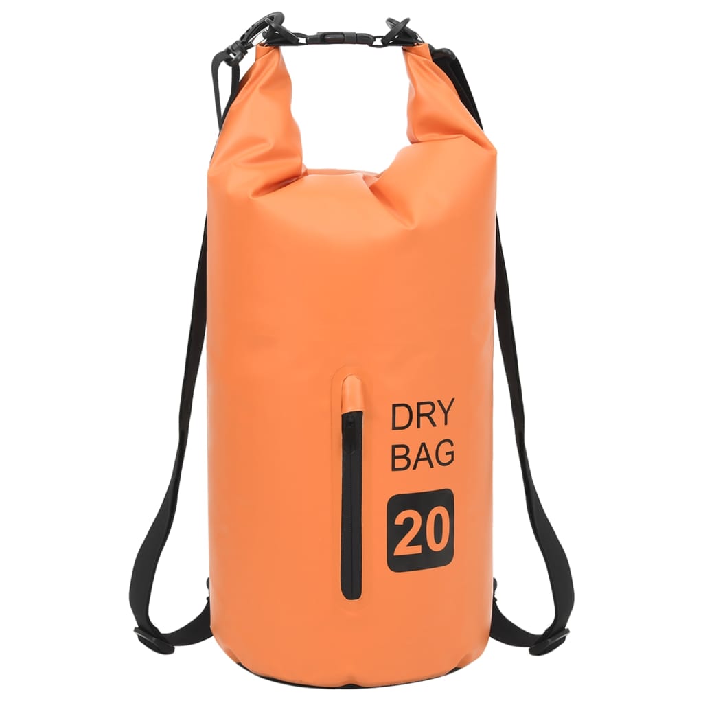 Dry Bag with Zipper Orange 20 L PVC