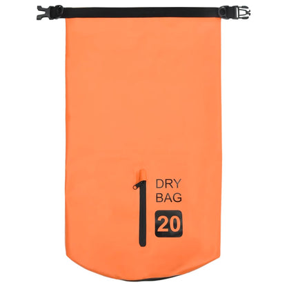 Dry Bag with Zipper Orange 20 L PVC