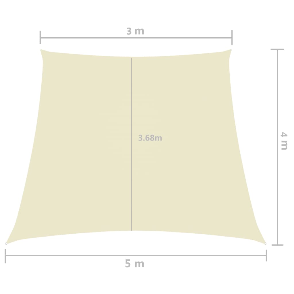 Sunshade Sail Oxford Fabric Trapezium 3/5x4 m Cream