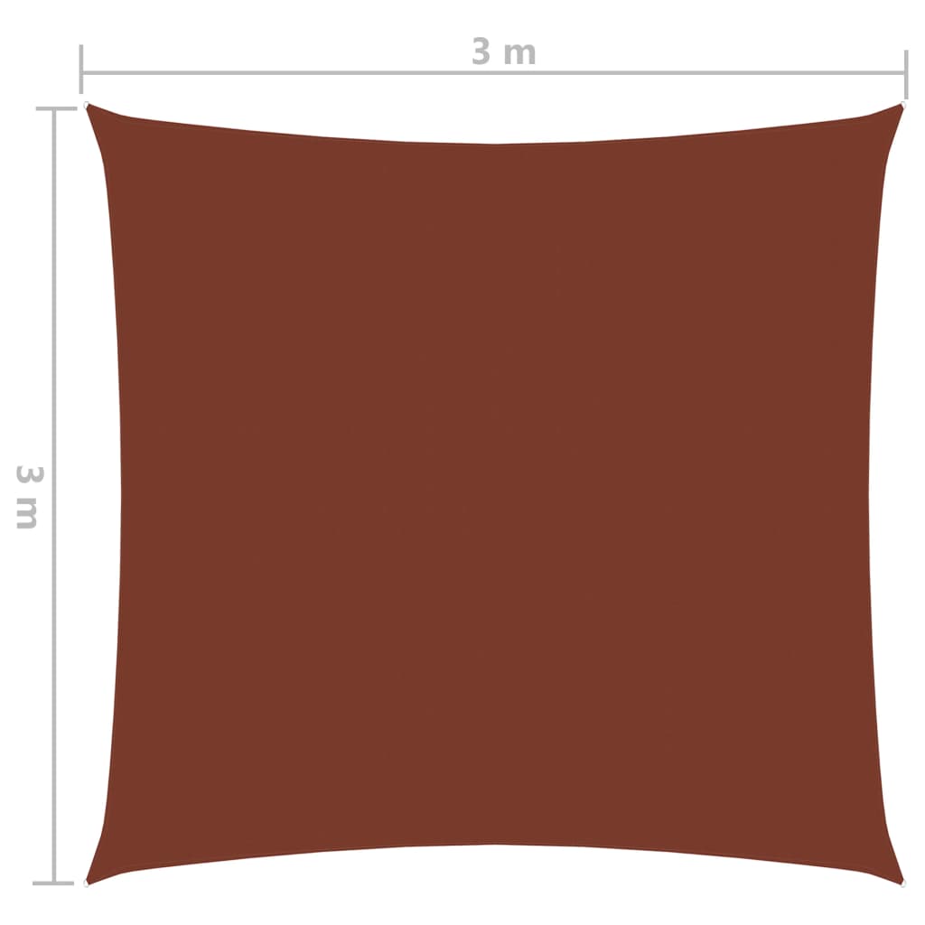 Sunshade Sail Oxford Fabric Square 3x3 m Terracotta