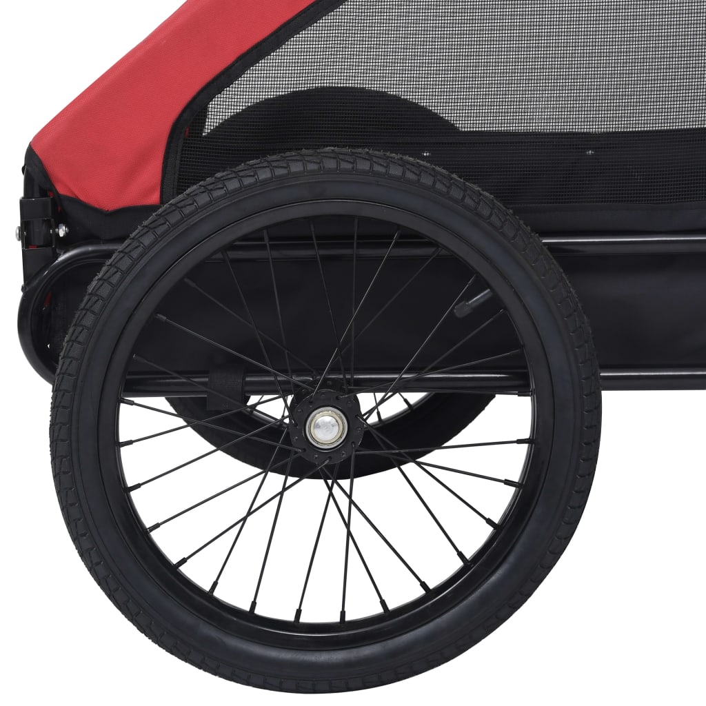 Pet Bike Trailer Red and Black