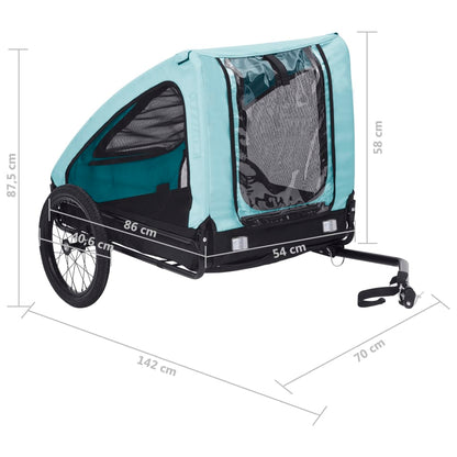 Pet Bike Trailer Blue and Black