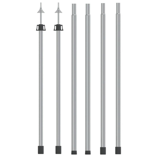 Telescopic Tarp Poles with Length of 102-260 cm 2 pcs Aluminum