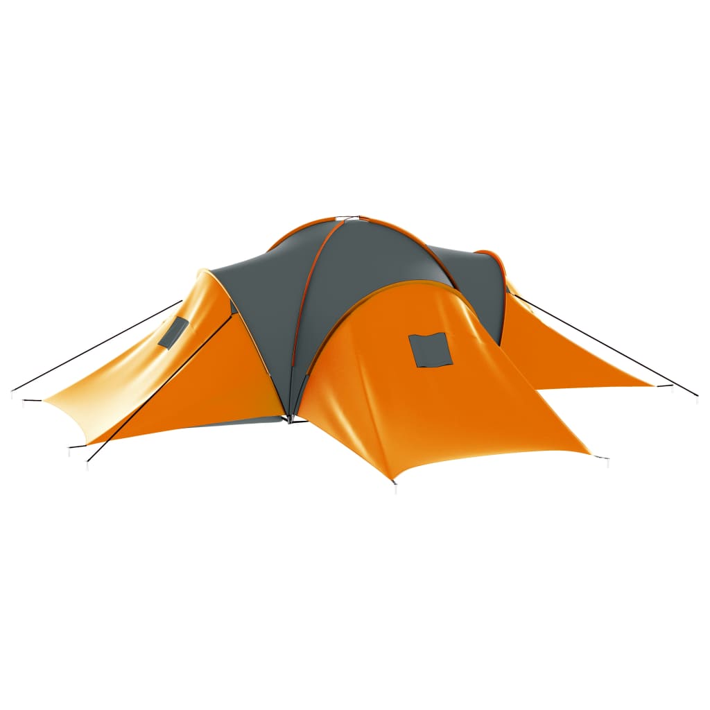 Camping Tent 9 Persons Fabric Grey and Orange