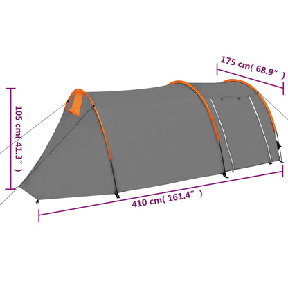 Camping Tent 4 Persons Grey and Orange