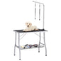 Adjustable Dog Grooming Table with 2 Loops and Basket