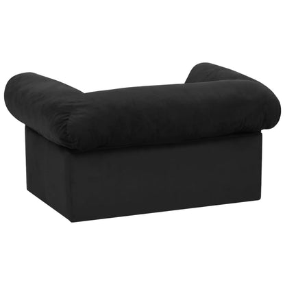 Dog Sofa with Drawer Black 75x50x38 cm Plush