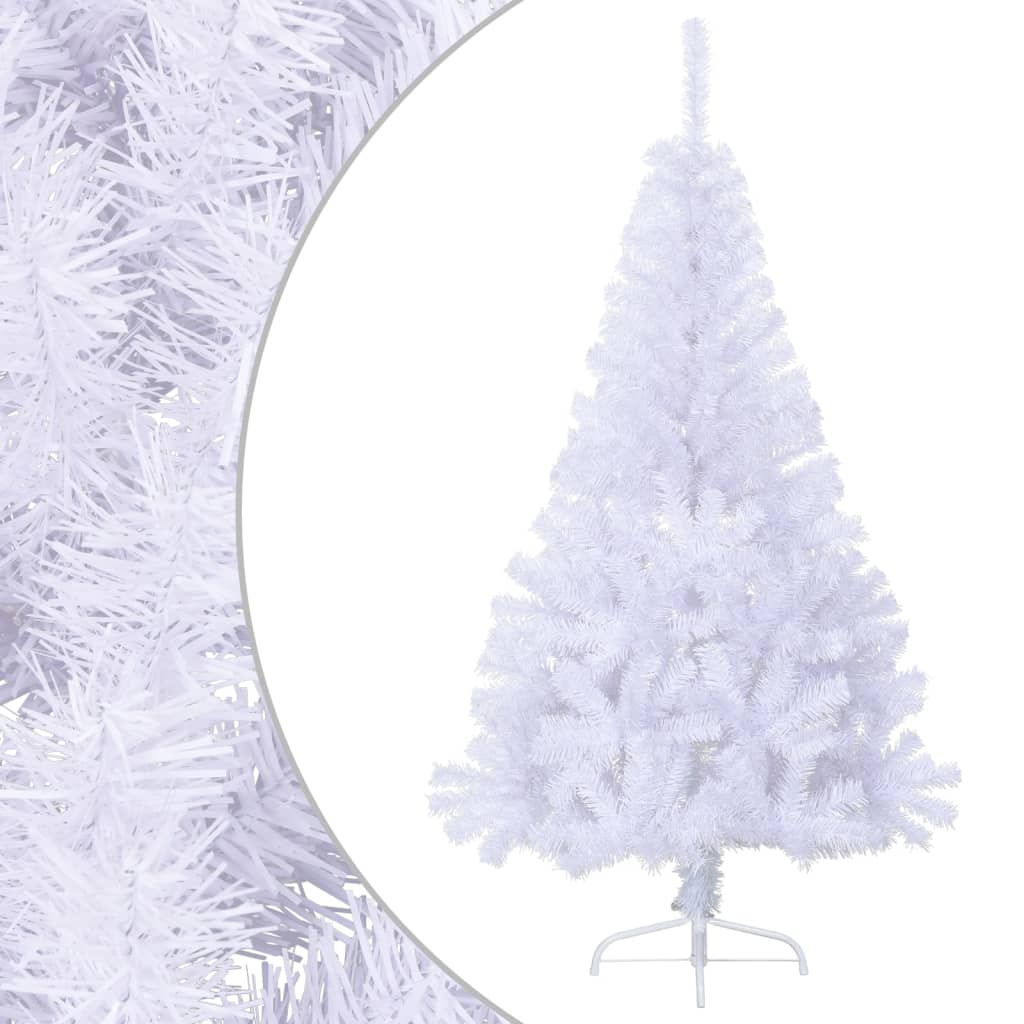 Artificial Half Christmas Tree with Stand White 120 cm PVC