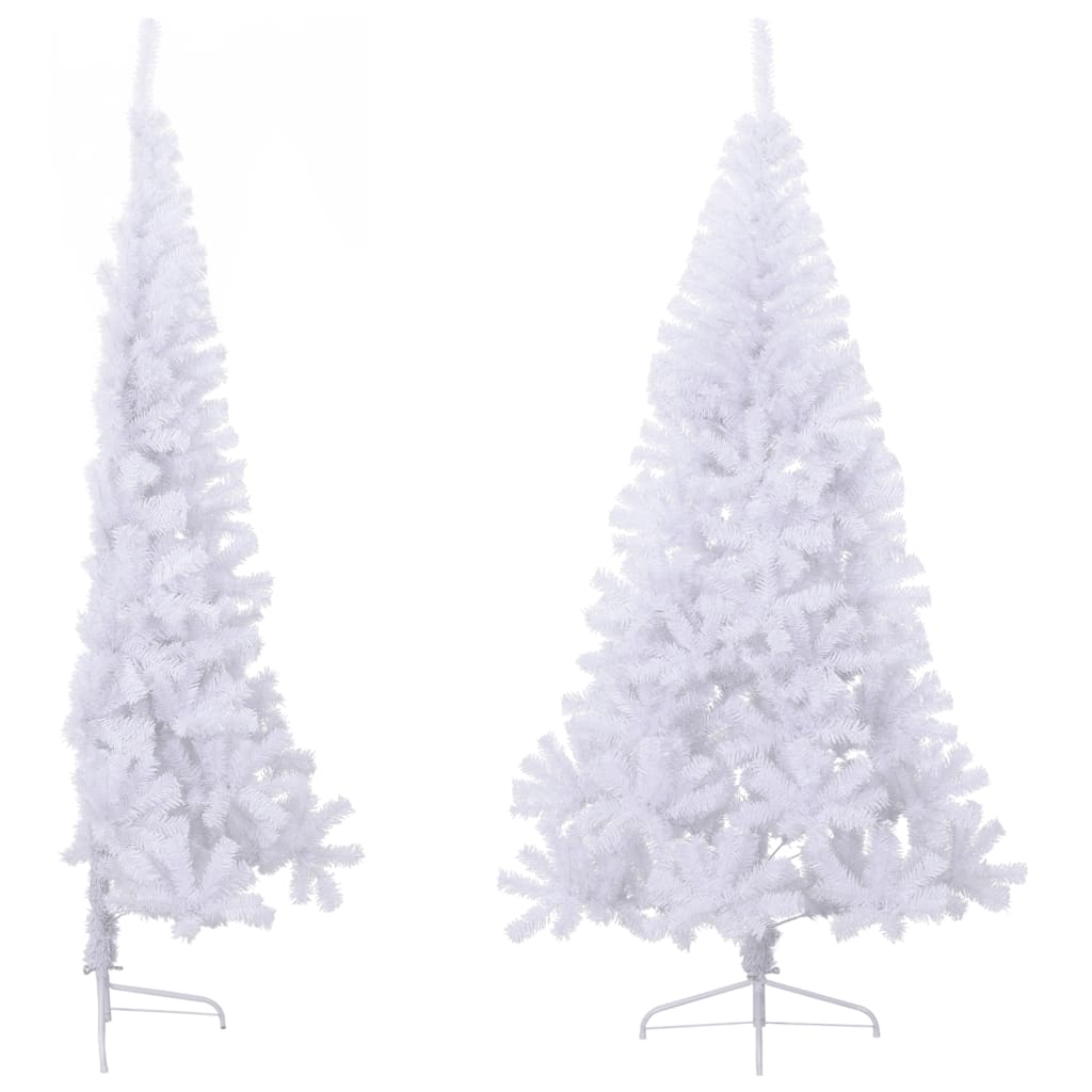 Artificial Half Christmas Tree with Stand White 240 cm PVC