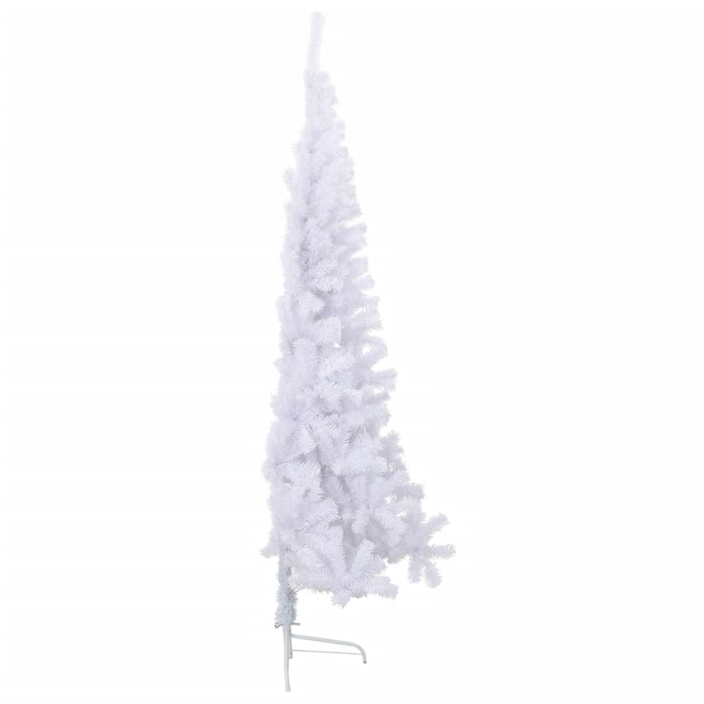 Artificial Half Christmas Tree with Stand White 240 cm PVC