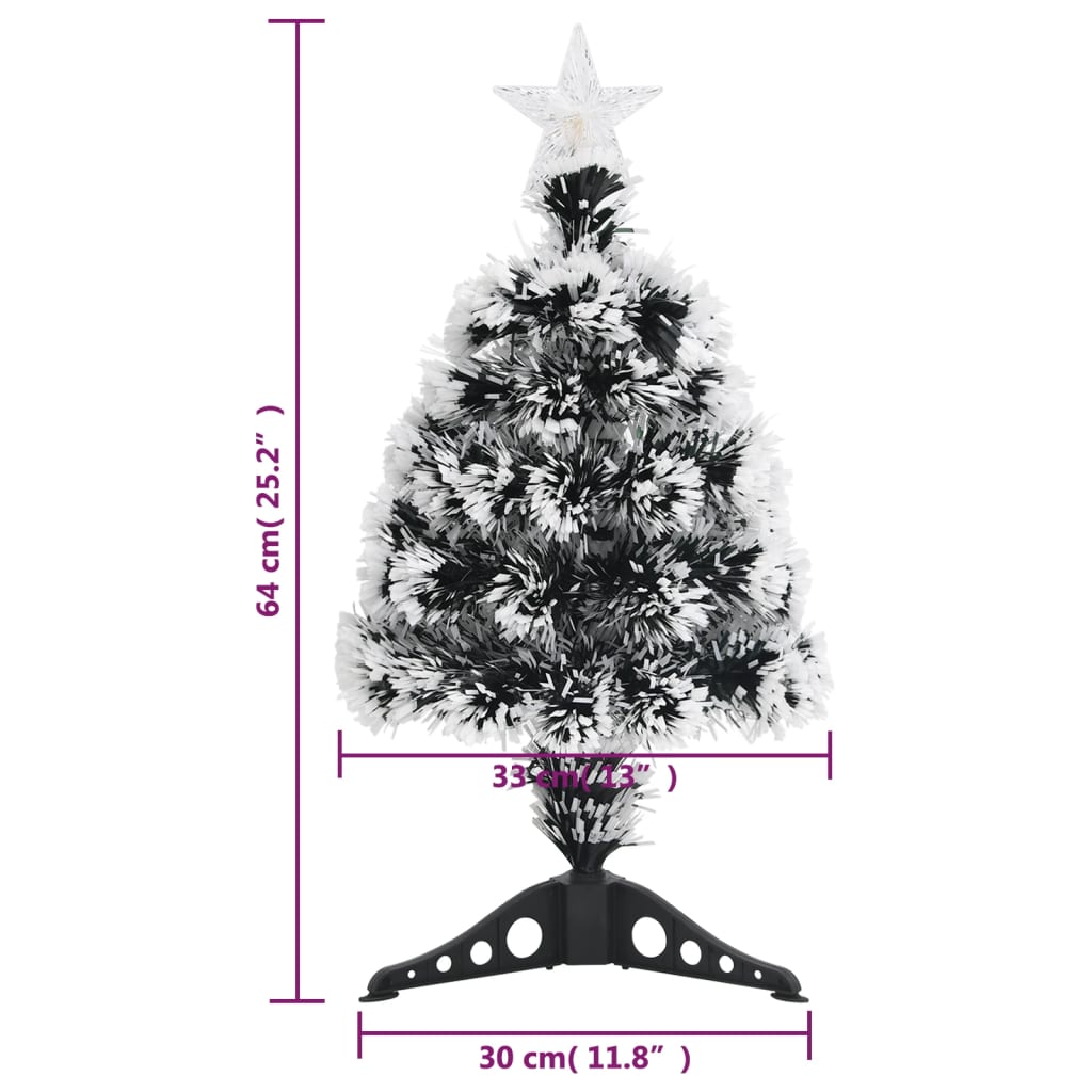 Pre-lit Christmas Tree Green and White 64 cm Fibre Optic