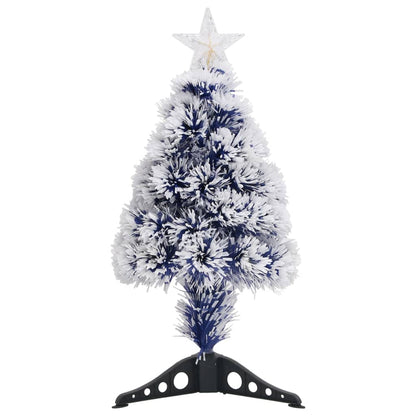 Artificial Pre-lit Christmas Tree White&Blue 64 cm Fibre Optic