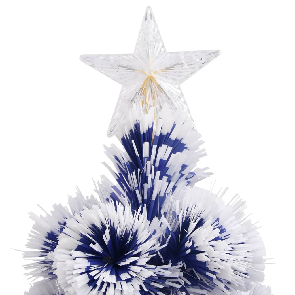 Artificial Pre-lit Christmas Tree White&Blue 64 cm Fibre Optic