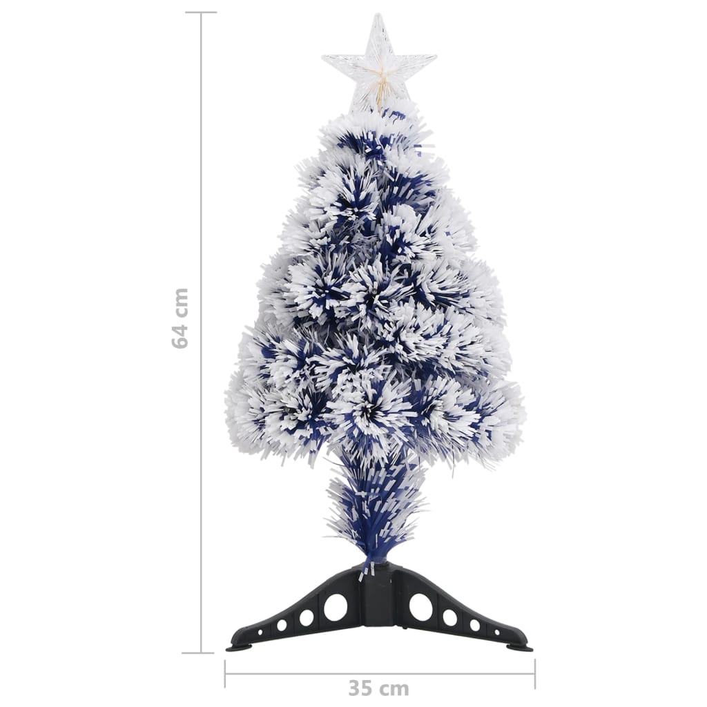 Artificial Pre-lit Christmas Tree White&Blue 64 cm Fibre Optic