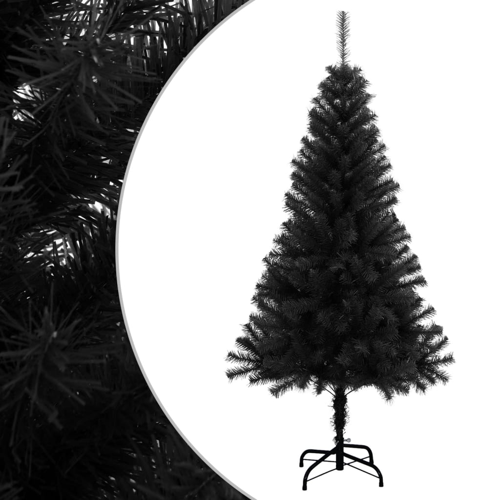 Artificial Christmas Tree with Stand Black 120 cm PVC