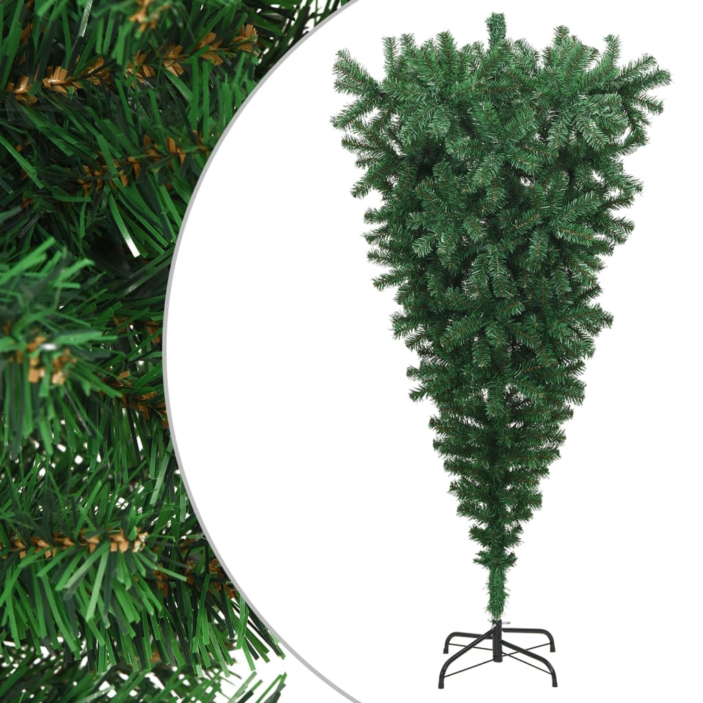 Upside-down Artificial Christmas Tree with Stand Green 180 cm