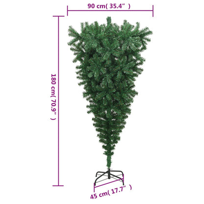 Upside-down Artificial Christmas Tree with Stand Green 180 cm